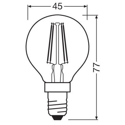 LED glödlampa FILAMENT P40 E14/4W/230V 2700K - Osram