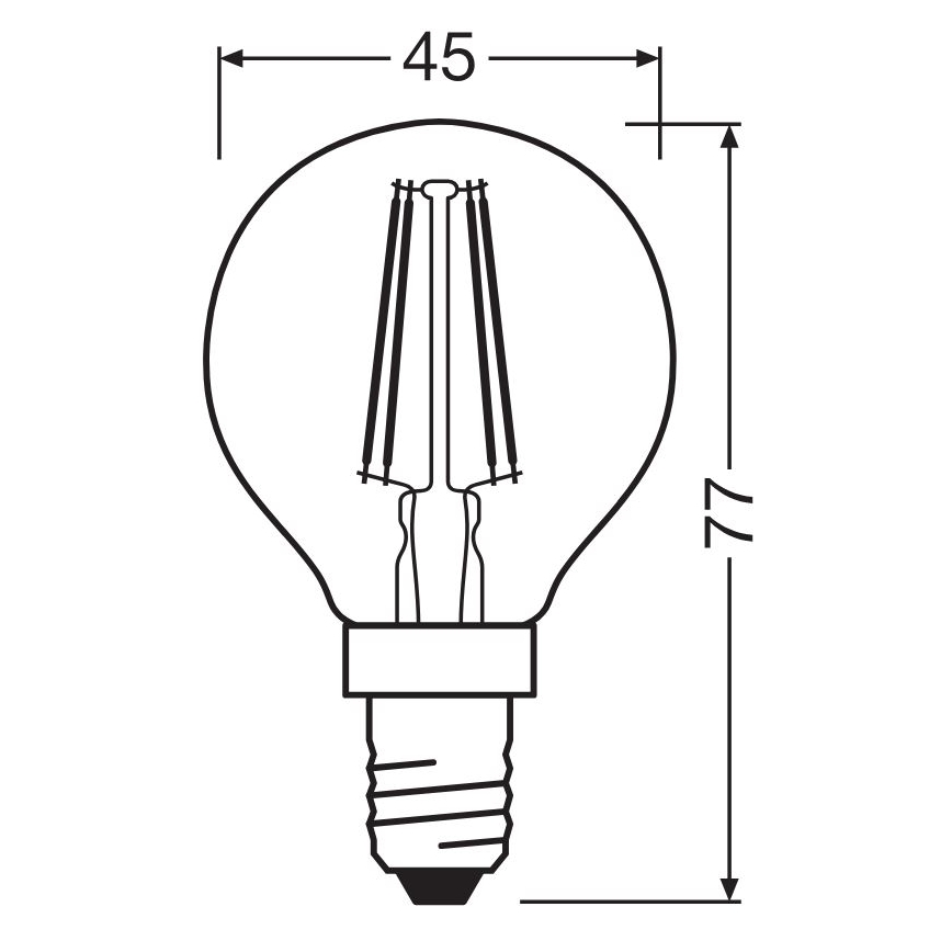 LED glödlampa FILAMENT P40 E14/4W/230V 2700K - Osram