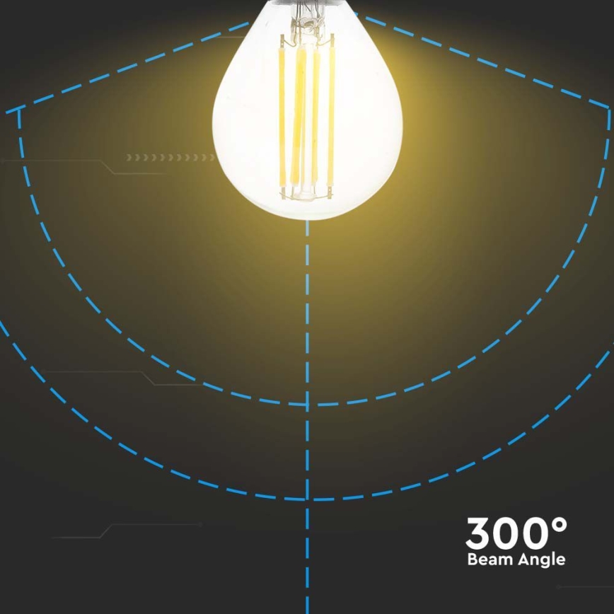 LED glödlampa FILAMENT P45 E14/6W/230V 6500K