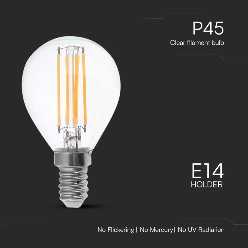 LED glödlampa FILAMENT P45 E14/6W/230V 6500K