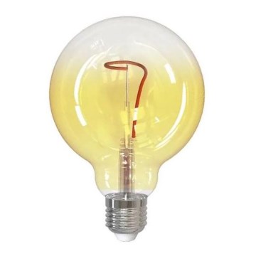 LED glödlampa FILAMENT SHAPE G95 E27/4W/230V 1800K gul