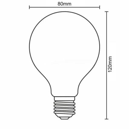 LED glödlampa FILAMENT SLIM VINTAGE G80 E27/4,5W/230V 1800K