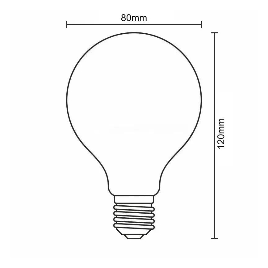LED glödlampa FILAMENT SLIM VINTAGE G80 E27/4,5W/230V 1800K