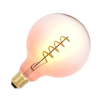 LED glödlampa FILAMENT SPIRAL G125 E27/4W/230V 2000K rosa