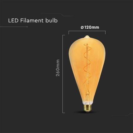 LED glödlampa FILAMENT ST120 E27/4W/230V 2700K