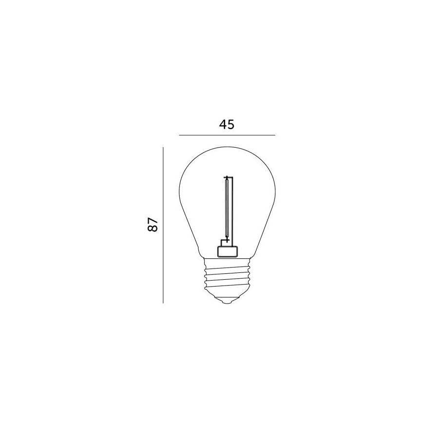 LED glödlampa FILAMENT ST45 E27/1W/230V 2700K