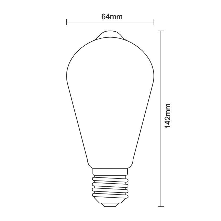 LED glödlampa FILAMENT ST64 E27/12W/230V 3000K