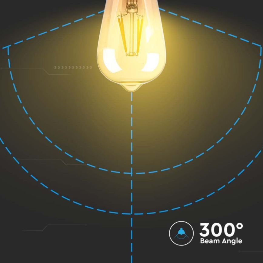 LED glödlampa FILAMENT ST64 E27/4W/230V 2200K