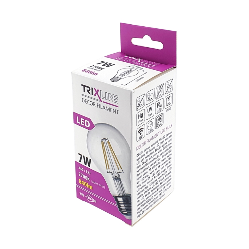 LED glödlampa FILAMENT VINTAGE A60 E27/7W/230V 2700K