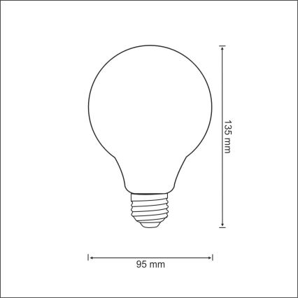 LED glödlampa FILAMENT VINTAGE G95 E27/4W/230V 2000K