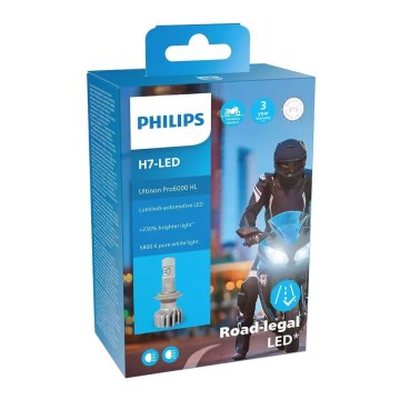 LED Glödlampa för motorcykel Philips 11972 U6000 X1 H7 PX26d/20W/12V 5800K