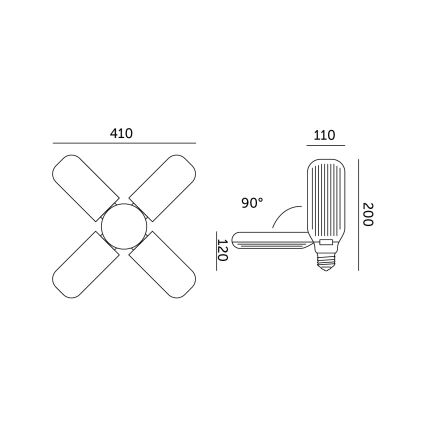 LED Glödlampa för växttillväxt PLANTY E27/40W/230V 1200K