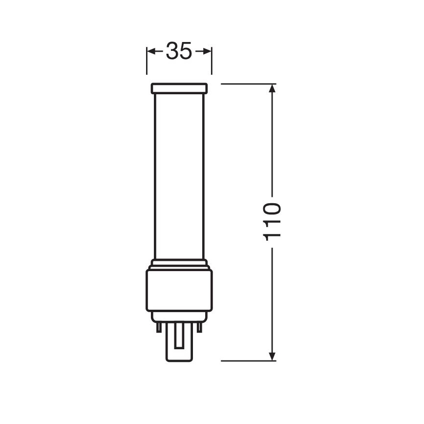LED glödlampa G24d-1/5W/230V 3000K - Osram