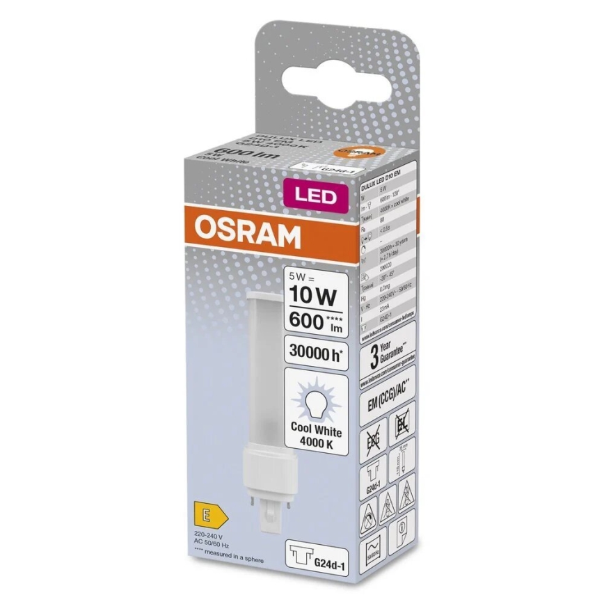 LED glödlampa G24d-1/5W/230V 4000K - Osram