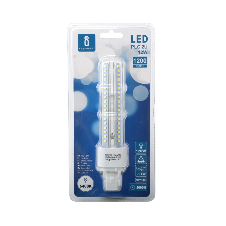 LED glödlampa G24D-3/12W/230V 6500K - Aigostar