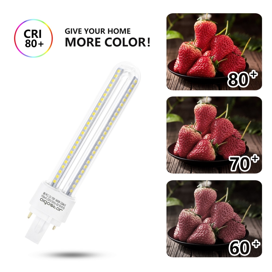 LED glödlampa G24D-3/15W/230V 6500K - Aigostar