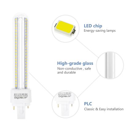 LED glödlampa G24D-3/15W/230V 6500K - Aigostar