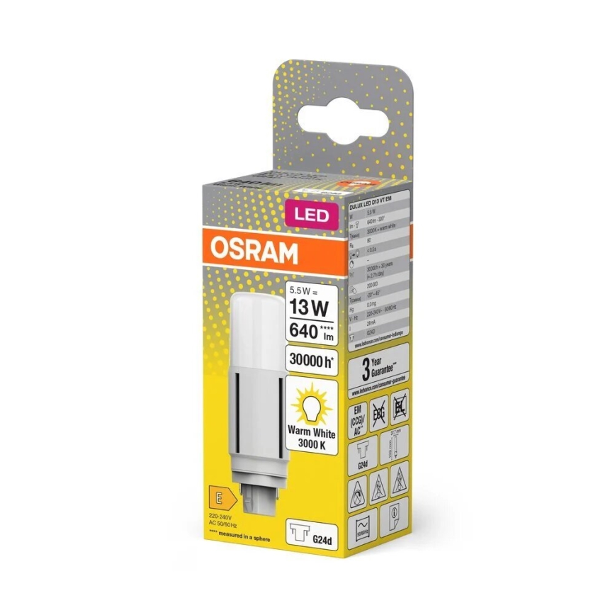 LED glödlampa G24d/5,5W/230V 3000K - Osram