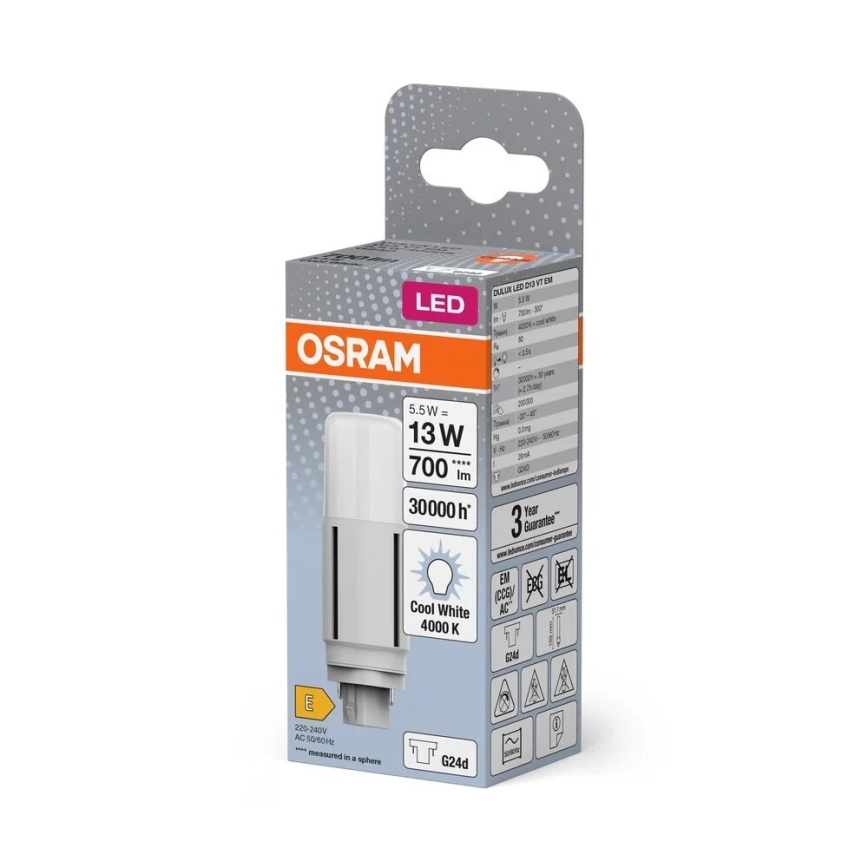 LED glödlampa G24d/5,5W/230V 4000K - Osram