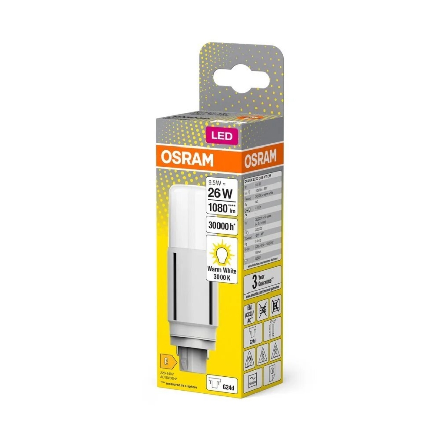 LED glödlampa G24d/9,5W/230V 3000K - Osram