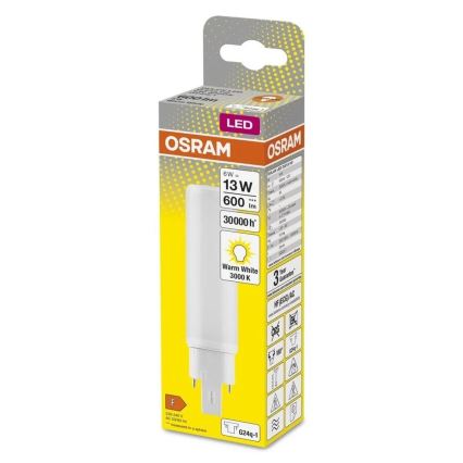 LED glödlampa G24q-1/6W/230V 3000K - Osram