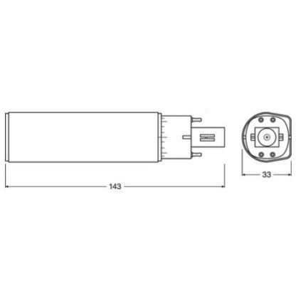 LED glödlampa G24q-1/6W/230V 3000K - Osram