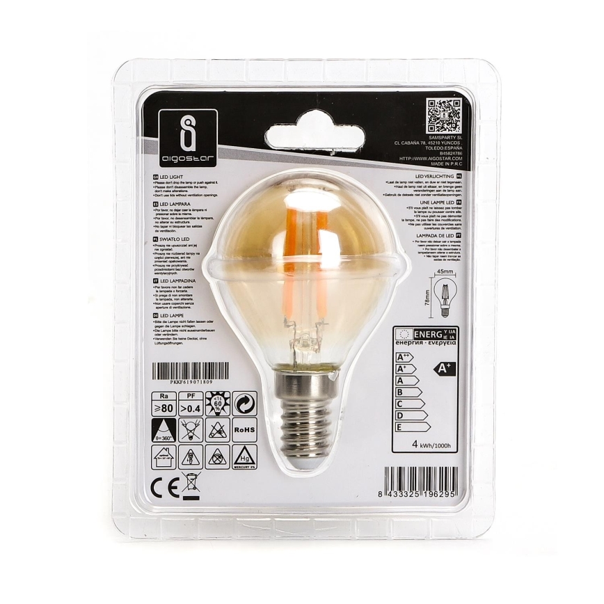 LED glödlampa G45 E14/4W/230V 2200K - Aigostar
