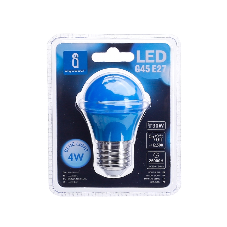 LED Glödlampa G45 E27/4W/230V blå- Aigostar
