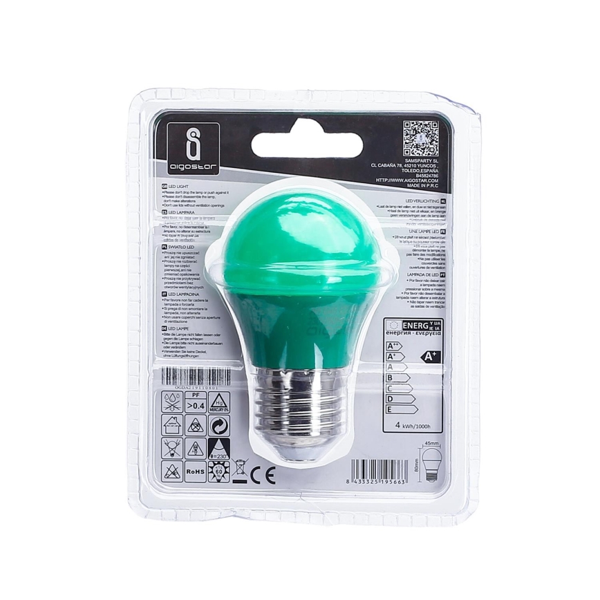 LED Glödlampa G45 E27/4W/230V grön- Aigostar