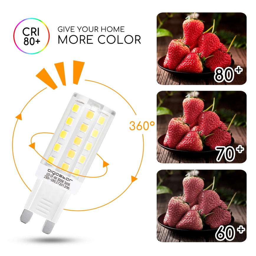 LED glödlampa G9/4W/230V 3000K - Aigostar