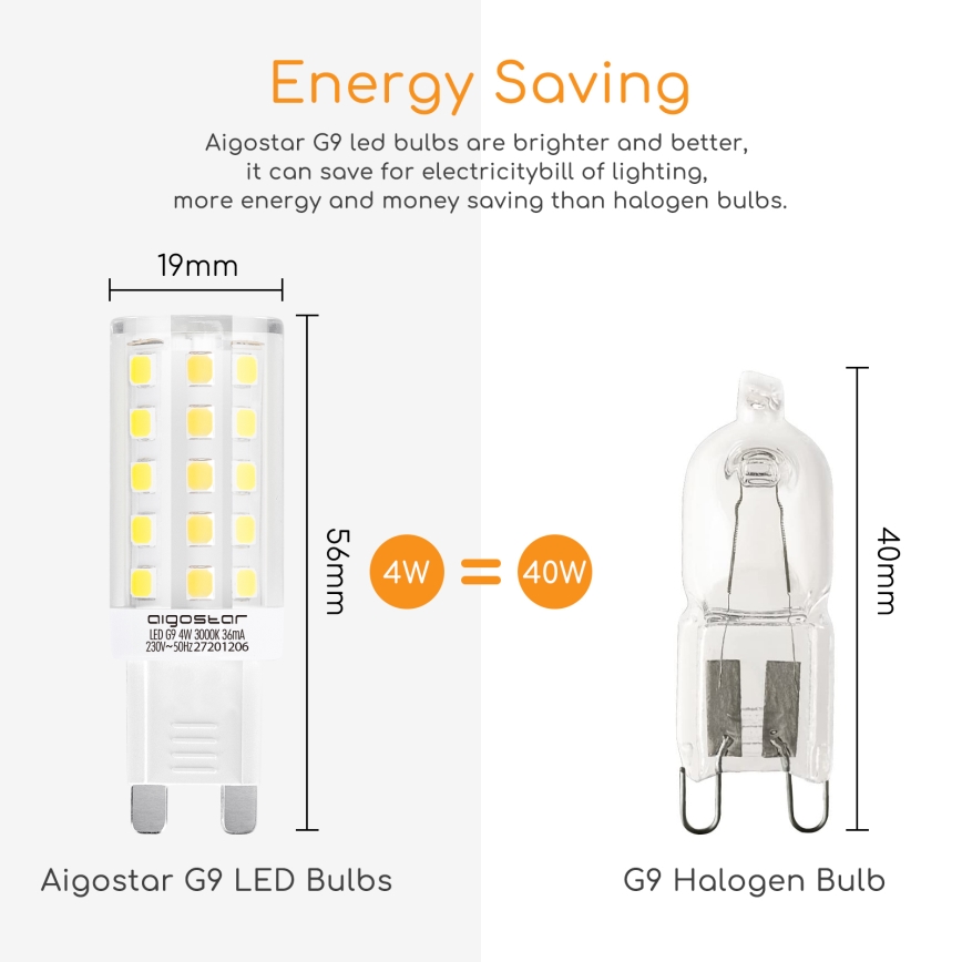 LED glödlampa G9/4W/230V 3000K - Aigostar