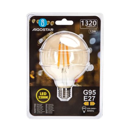 LED glödlampa G95 E27/12W/230V 2200K - Aigostar