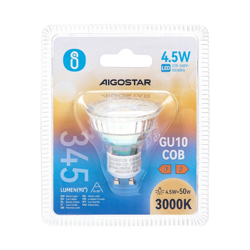 LED glödlampa GU10/4,5W/230V 3000K - Aigostar