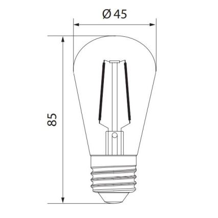 LED glödlampa  LEDSTAR CLASIC ST45 E27/1W/230V 3000K