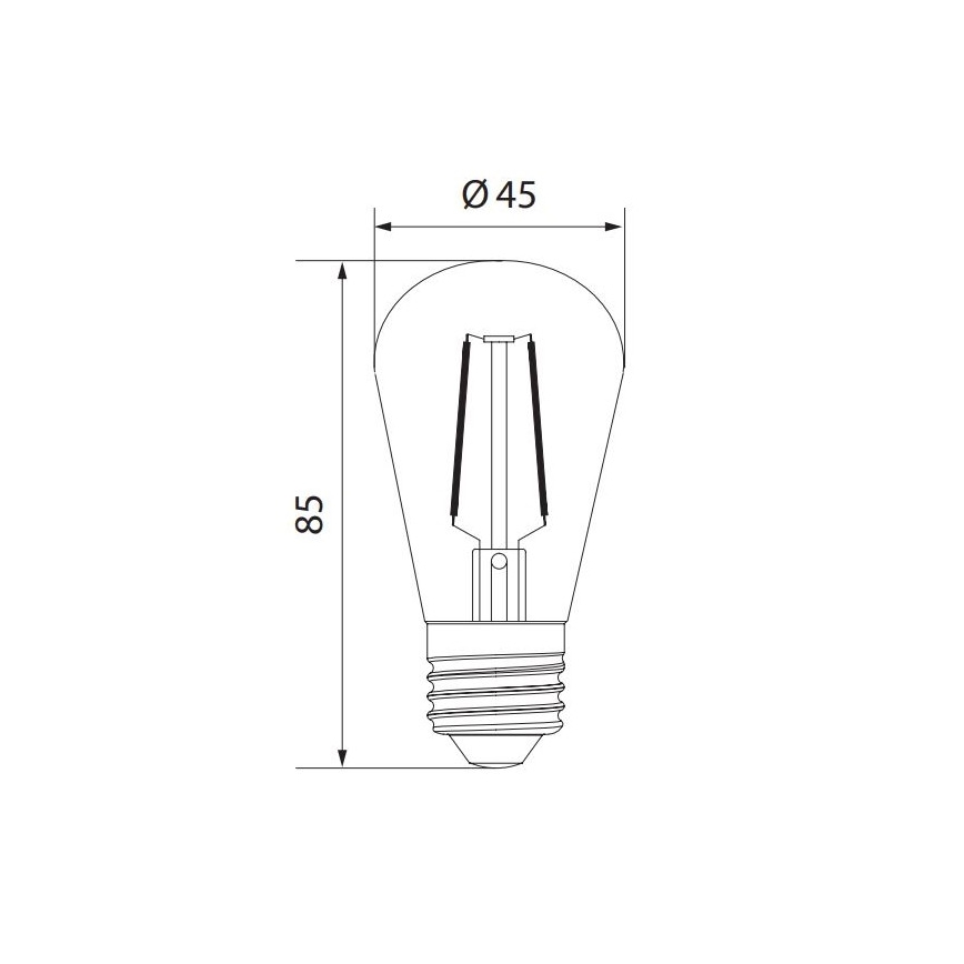 LED glödlampa  LEDSTAR CLASIC ST45 E27/1W/230V 3000K