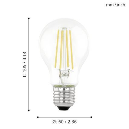LED glödlampa med sensor VINTAGE A60 E27/6W/230V 3000K - Eglo 11886