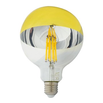 LED Glödlampa med sfärisk spegelkåpa DECOR MIRROR G125 E27/12W/230V 4200K guld