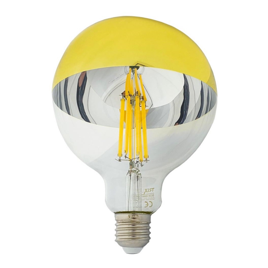 LED Glödlampa med sfärisk spegelkåpa DECOR MIRROR G125 E27/12W/230V 4200K guld