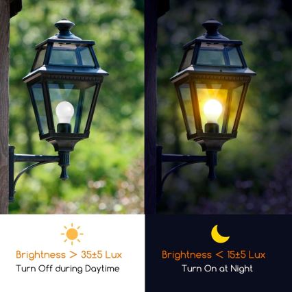 LED glödlampa med skymningssensor ECOLINE A60 E27/12W/230V 3000K -  Brilagi