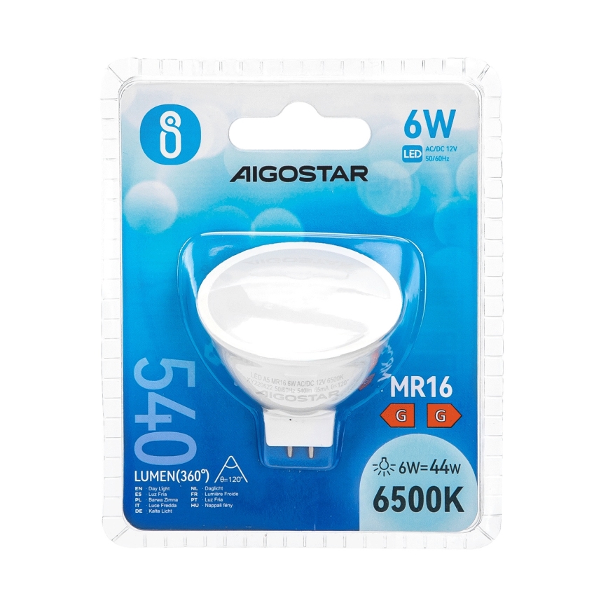 LED glödlampa MR16 GU5,3/6W/12V 6500K - Aigostar
