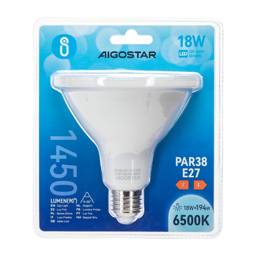 LED glödlampa PAR38 E27/18W/230V 6500K - Aigostar