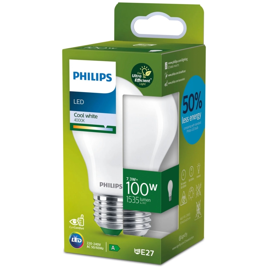 LED glödlampa Philips A60 E27/7,3W/230V 4000K
