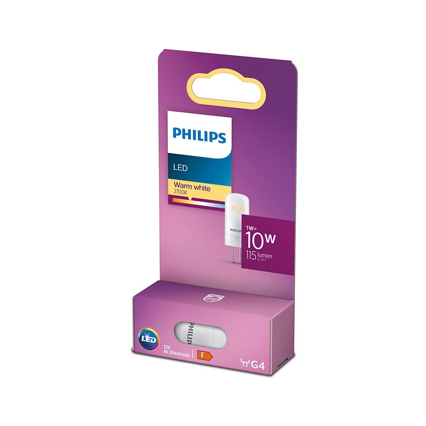 LED Glödlampa  Philips G4/1W/12V 2700K
