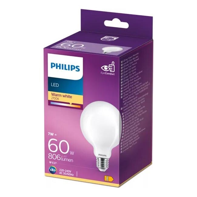 LED glödlampa Philips G93 E27/7W/230V 2700K