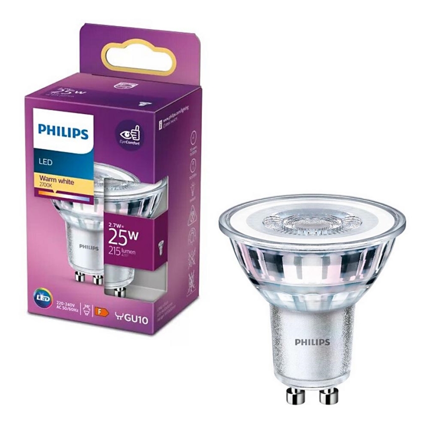 LED glödlampa Philips PAR16 GU10/2,7W/230V 2700K