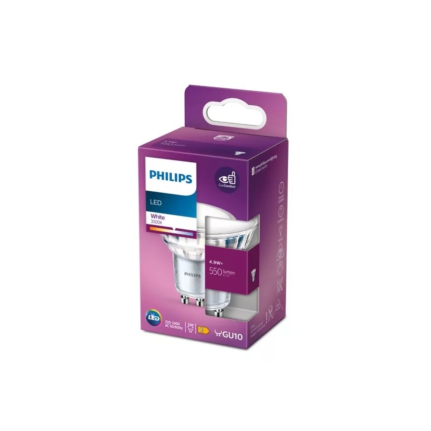LED glödlampa Philips PAR16 GU10/4,9W/230V 3000K