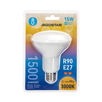 LED glödlampa R90 E27/15W/230V 3000K - Aigostar