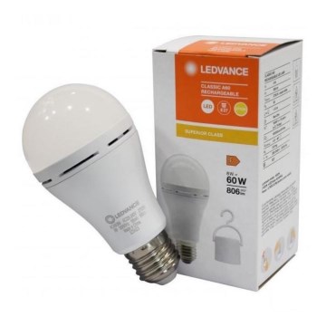 LED glödlampa RECHARGEABLE A60 E27/8W/230V 2700K - Ledvance