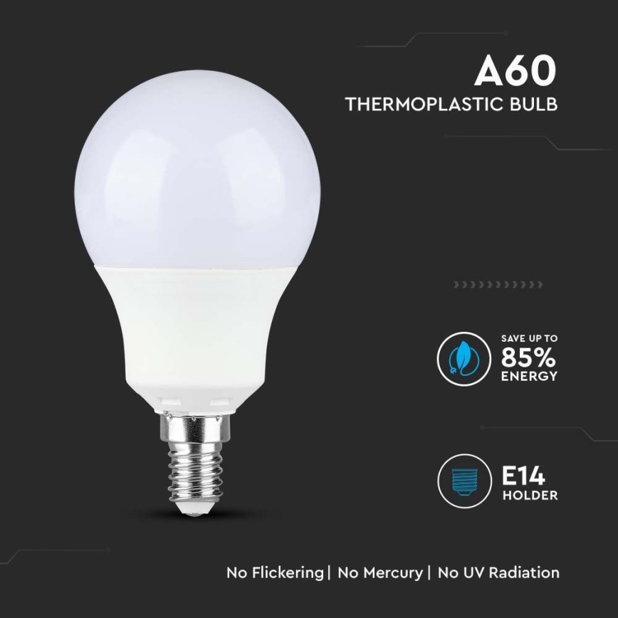 LED glödlampa SAMSUNG CHIP A60 E14/8,5W/230V 4000K