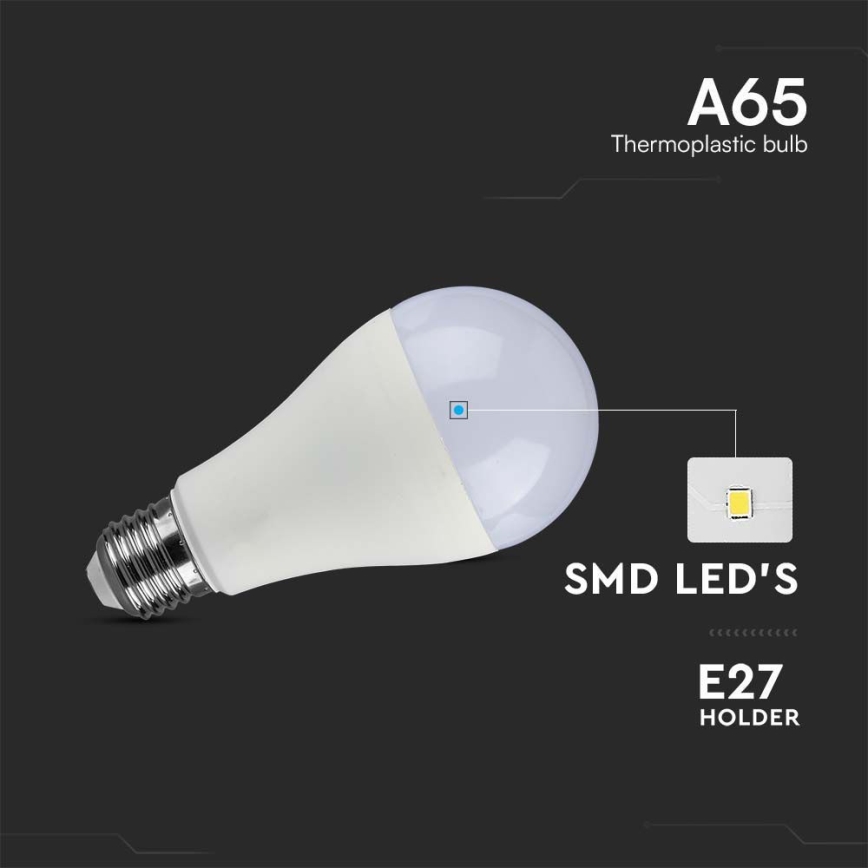 LED glödlampa SAMSUNG CHIP A65 E27/8,5W/230V 3000K